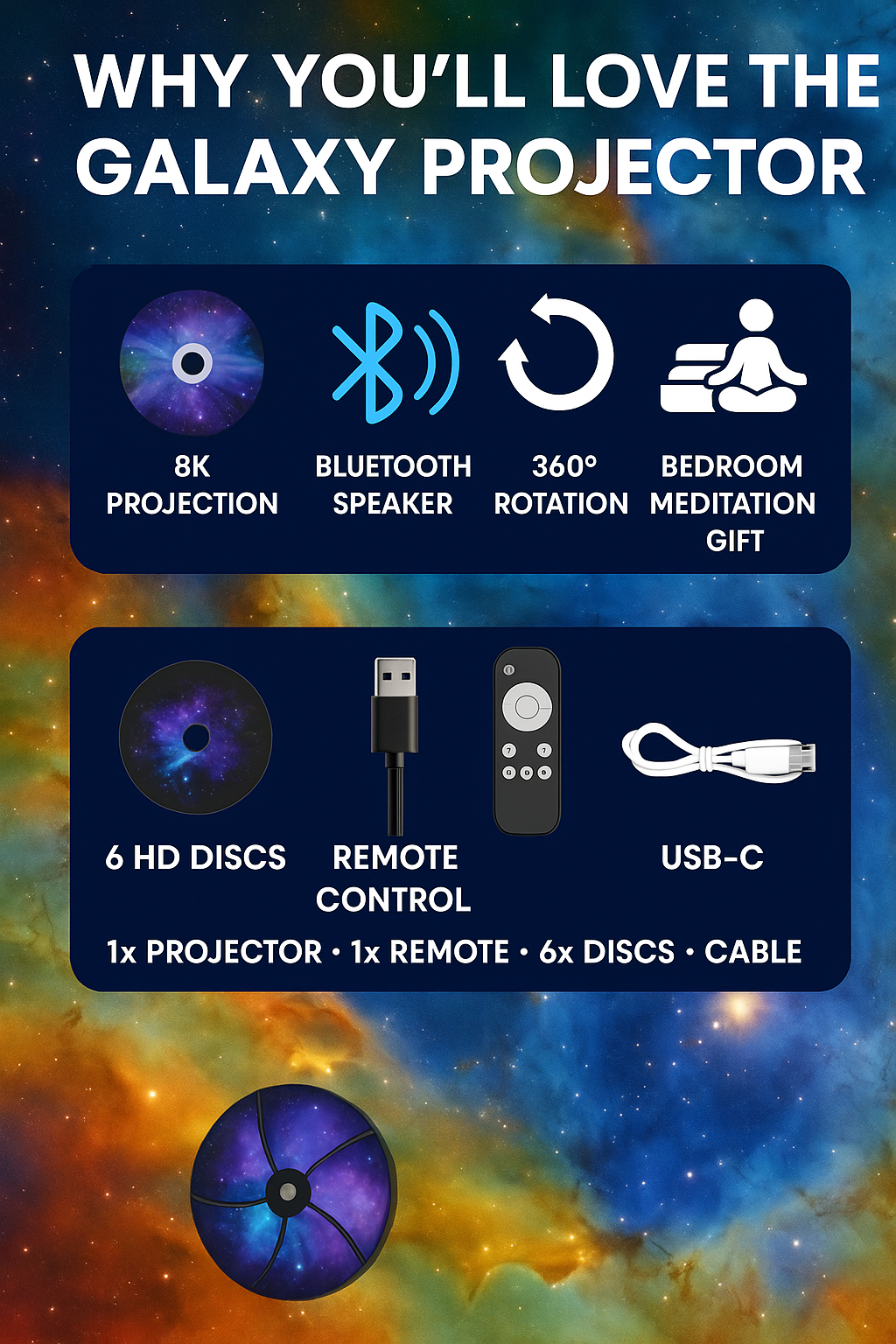 Galaxy Light Projector – Turn Your Room into a Universe