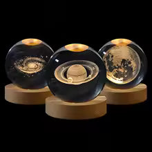 3D Galaxy Crystal Ball – LED Constellation Night Light