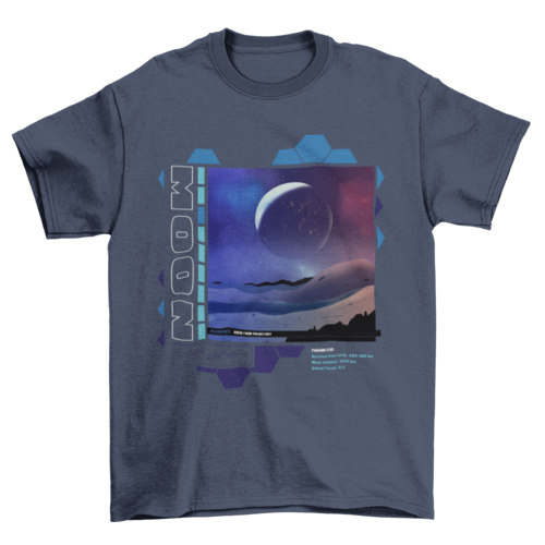 Moon landscape t-shirt psd