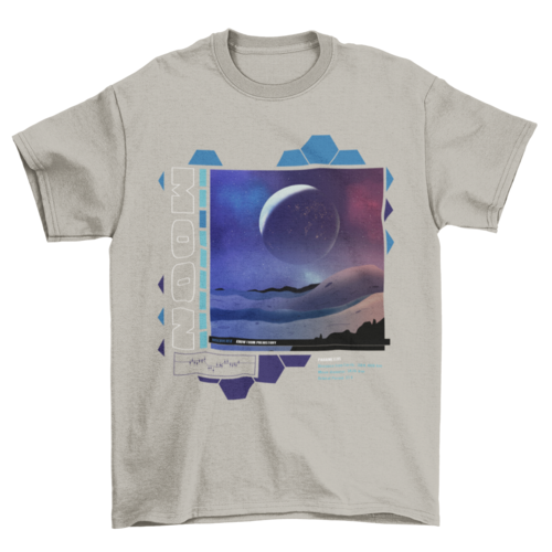 Moon landscape t-shirt psd