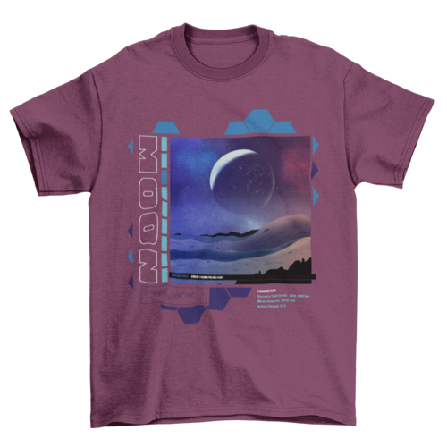 Moon landscape t-shirt psd