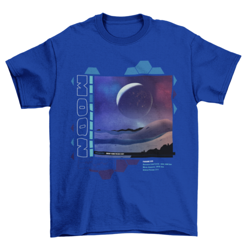 Moon landscape t-shirt psd