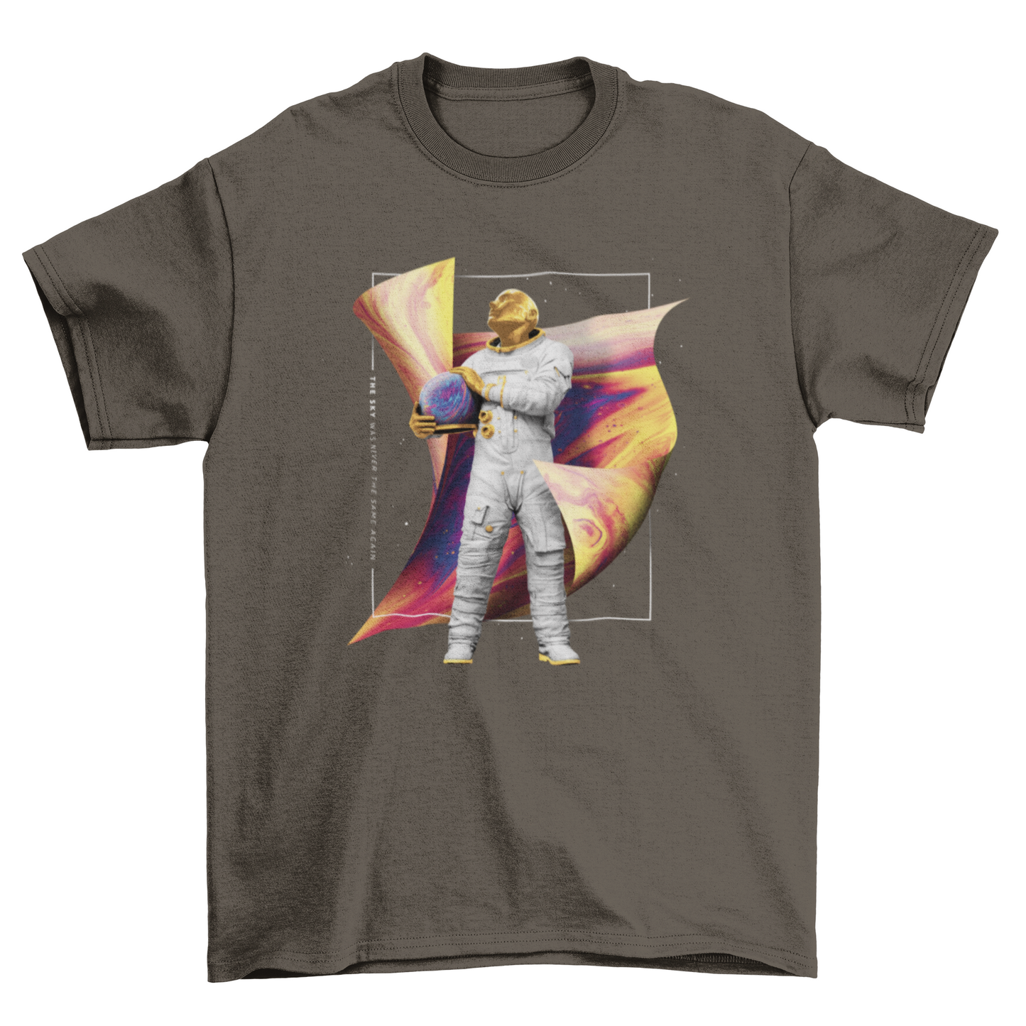 Astronaut golden space t-shirt design