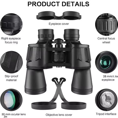 Beginner Stargazing Binoculars – 10×50 Porro Prism with Tripod Support