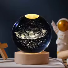 3D Galaxy Crystal Ball – LED Constellation Night Light
