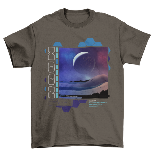 Moon landscape t-shirt psd