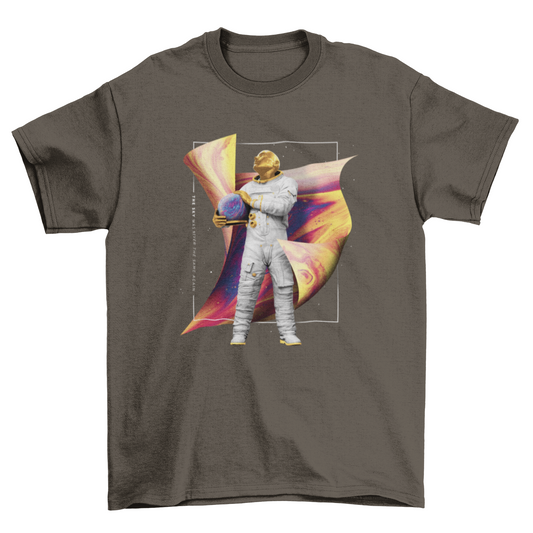 Astronaut golden space t-shirt design
